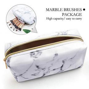 Marble Makeup Bag Lightweight Portable Cosmetic Bags Pouch for Women for Make Up Brushes PU Leather Travel Storage Toiletry Organiser Outdoor for Girl Ladies