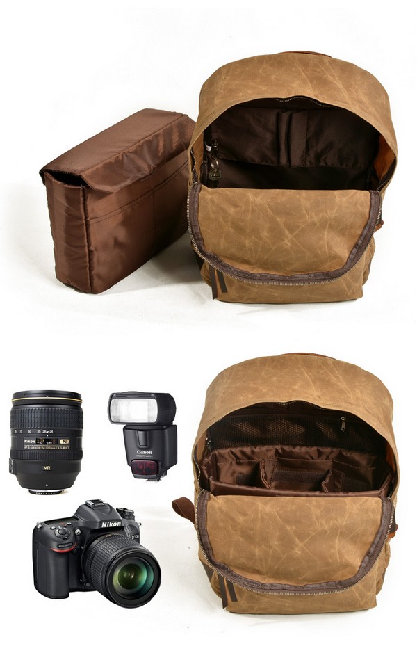 Canvas SLR DSLR Camera Bag Large Capacity Waterproof Camera Bag