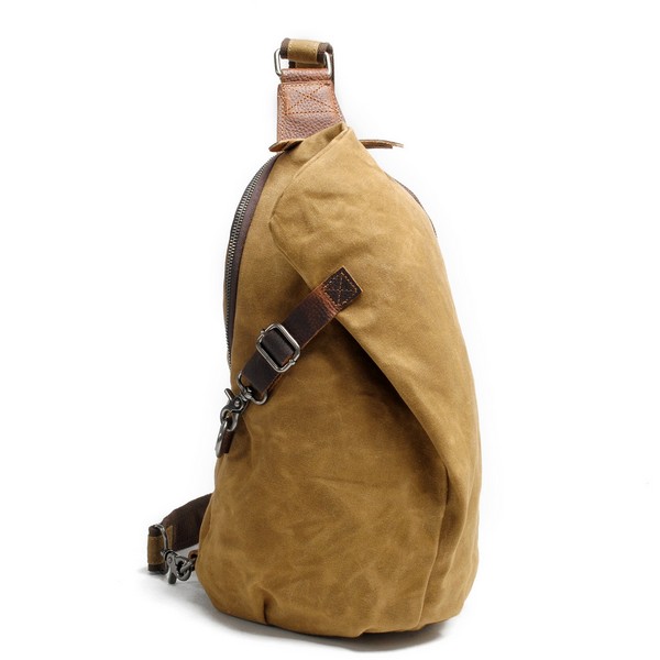 Waterproof Waxed Canvas Small Sling Bags Backpacks for Hiking Biking Travel Outdoor Casual Chest Bags