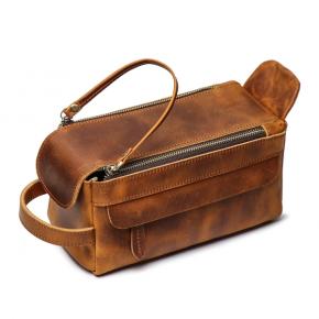 Leather Toiletry Bag Kit Shaving And Grooming Kit for Travel 
