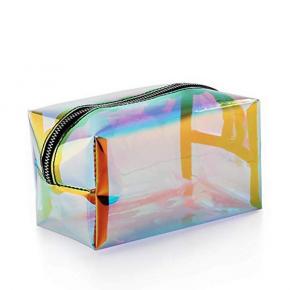 Colorful Laser Transparent Cosmetic Bag Portable Makeup Bag Travel Toiletries Storage Bag