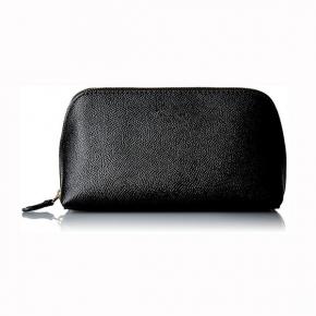 Large Black PU  Leather Wash Bag Cosmetic Bag for Travel 