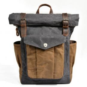 Unisex Vintage Canvas Genuine Leather Travel School Bag Laptop Backpack Rucksack Daypack Casual Daypacks