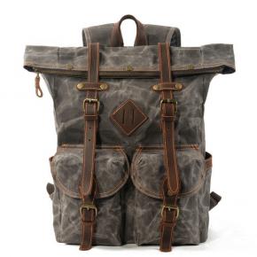 Vintage Waxed Canvas Backpack Rucksack Casual Daypack Bag for College School Travel Work