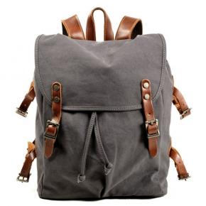  Waterproof Canvas Leather Vintage Waxed Canvas Satchel Backpack Durable