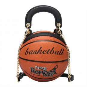Basketball Shaped Shoulder Messenger Bag Purse Tote Mini Cross Body PU Handbag Adjustable Strap For Women Girls