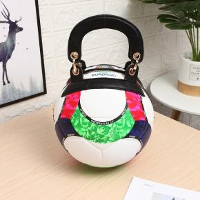 Luxury Elegant Pu Shopping Outdoor Graffiti Tote Football Bag Handbags 