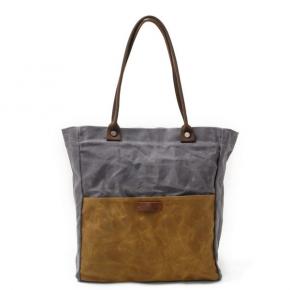 Water Repellence Canvas Leisure Women Handbag Wax Canvas Designer Ladies Shopping Handbag with Leather Strap 