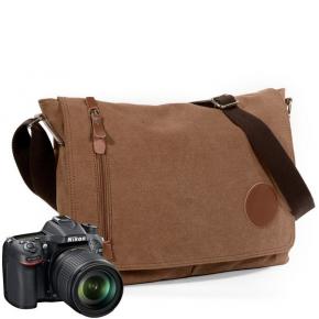 Amazon Top Selling Vintage Retro Waterproof Canvas Outdoor Camera Crossbody Bag for Photography Nikon Canon Camera 