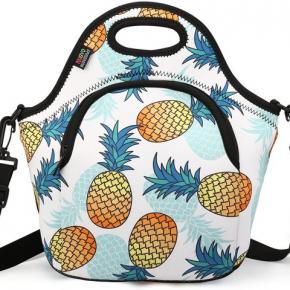Insulated Lunch Bag Neoprene Wholesale Fashion Women Waterproof Neoprene Sublimation Cooler Lunch Bag Frozen Food 