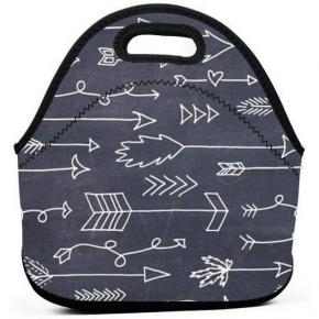 Cute Design Kids Neoprene Lunch Bag With Zipper Closed 