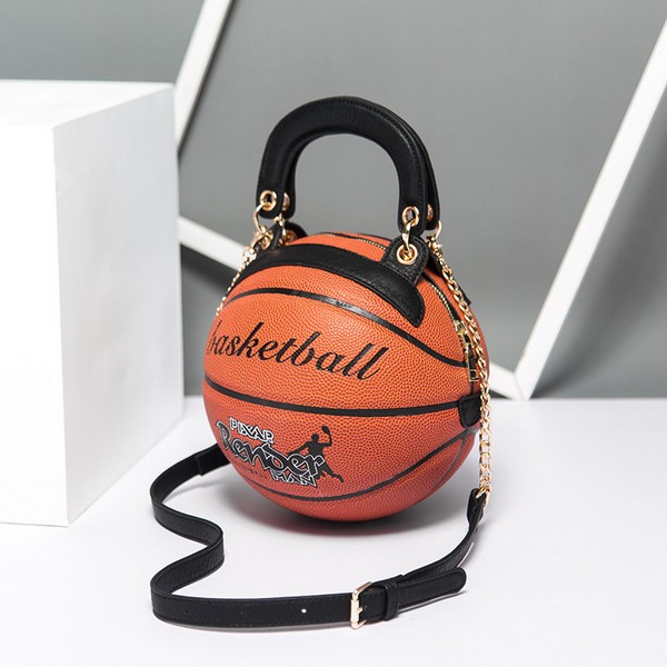Basketball Shaped Shoulder Messenger Bag Purse Tote Mini Cross Body PU ...